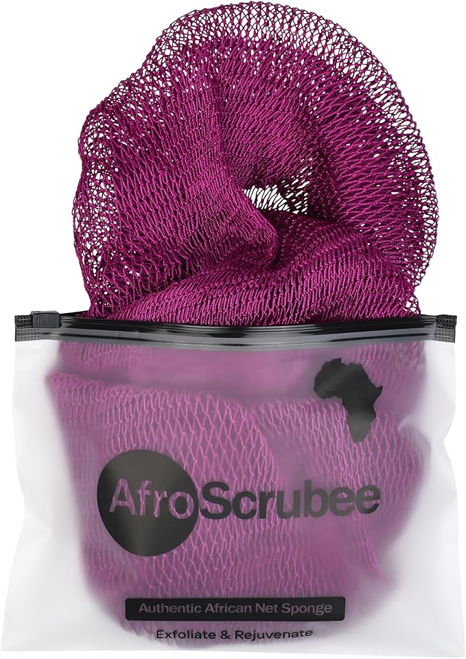 Authentic African Net Sponge Exfoliating Bath Sponge (Purple)