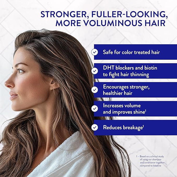 Routine Wellness Anti-Thinning Shampoo for Thinning Hair - Biotin DHT Blocker Women & Men - Color Safe Shampoo for Hair Loss & Healthy Hair - Citrus Bloom & Mint Leaf 14oz