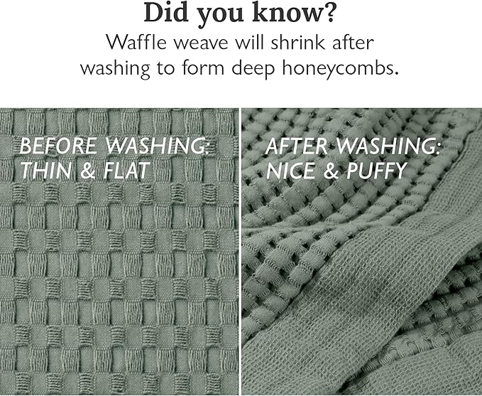 GILDEN TREE Waffle Bath Sheet Quick Dry Towel, Thin Luxury Bath Towels, 40x80 Large Bath Towels 2 Pack Bath Sheets, Modern Style (Sage Grey)