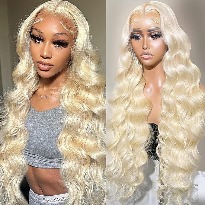 Alimubi 613 13x6 Lace Front Wig Human Hair 200 Density 613 Lace Front Wig Human Hair Body Wave Blonde Wig Human Hair（26 Inch）