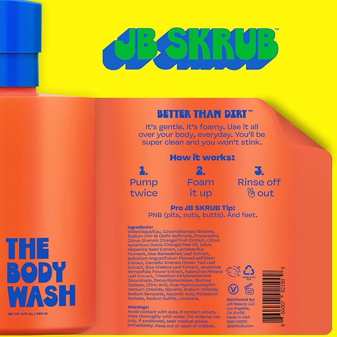 JB SKRUB Body Spray and Body Wash for Teen Boys, Tweens, and Kids with Citrus Scent - Conquer Funk, Banish Smell, and Freshen Up