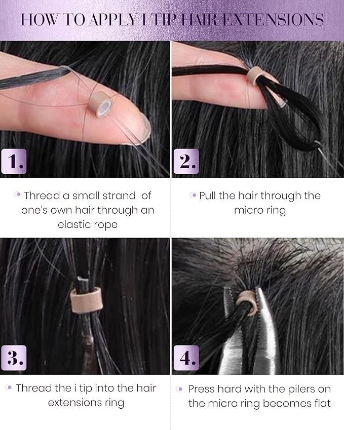 LaaVoo Itip Human Hair Extensions Balayage I Tip Hair Extensions Real Human Hair Medium Brown with Caramel Brown 18inch 40g 80s