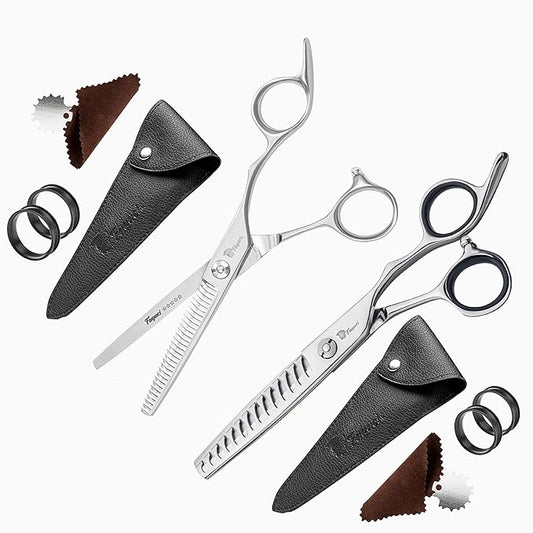 Fagaci Hair Thinning Scissors 6" with 440C Steel, Ultra Sharp & Superior Cuts Texturizing Shears, Extreme Durability Texturizing Scissors, Barber Thinning Shears, Hair Cutting for Women & Men