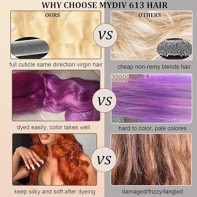 613 Blonde Body Wave Bundles with Frontal Human Hair 18 20 22 + 16 inch 100% Unprocessed Virgin Human Hair Weave Extensions with 13x4 Transparent Lace Frontal
