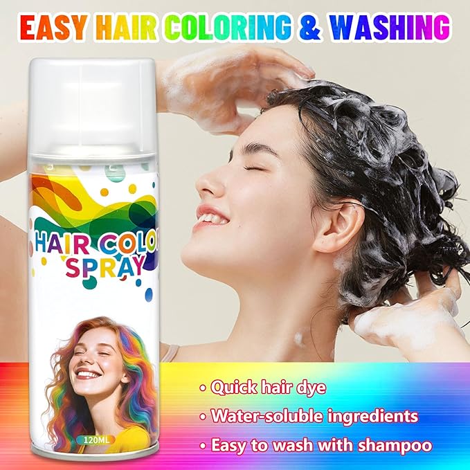 Purple Temporary Hair Color Spray - Washable & Natural One-Time Use Hair Wax for Women & Kids & Adults - Strong Hold for Halloween, Cosplay, Party, Washes Out Easily 120ML