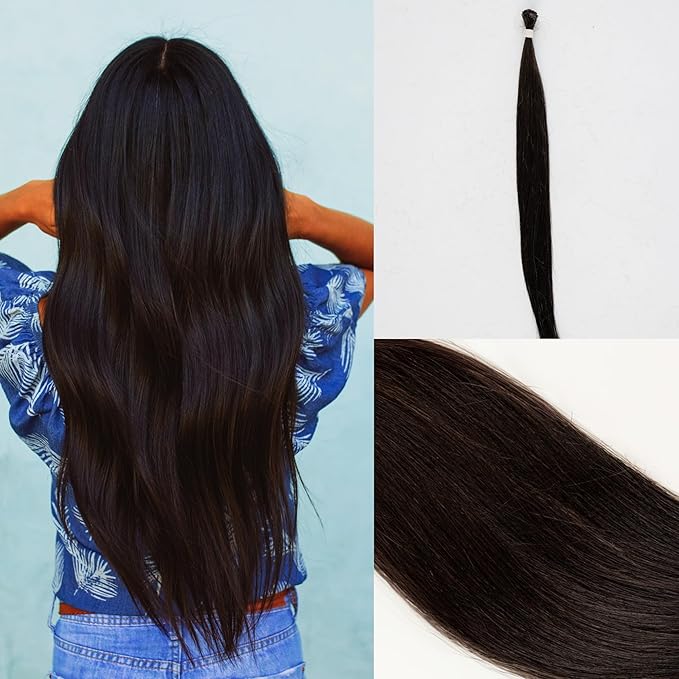 100% Real European Human Hair Keratin Bond Extensions 20" Dark Chocolate #2