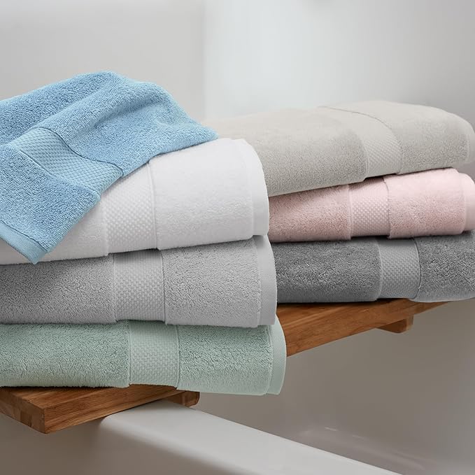 Aston & Arden Egyptian Bath Towels - Pack of 2 - Oversized Ultra Soft Thick & Absorbent, 100% Ringspun Egyptian Cotton Bathroom Towel for Spa, Hotel, 600 GSM, 30 x 54 in, Dark Grey