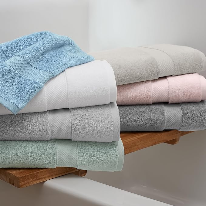 Aston & Arden Egyptian Bath Towels - Pack of 2 - Oversized Ultra Soft Thick & Absorbent, 100% Ringspun Egyptian Cotton Bathroom Towel for Spa, Hotel, 600 GSM, 30 x 54 in, Blue