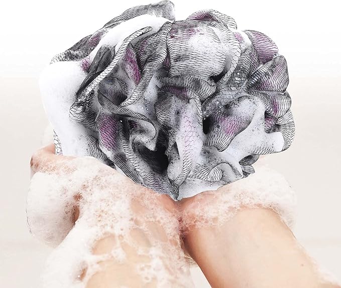 75g/Pcs Shower Loofah Bath Sponge for Women Men Lufa Exfoliating Body Scrubber (Set of 4)
