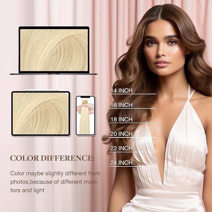 GOO GOO I Tip Hair Extensions Real Human Hair, 22inch 100g 100S, Cold Fusion I Tip Hair Extensions, Invisible Remy Hair Extensions, 60A Platinum Blonde
