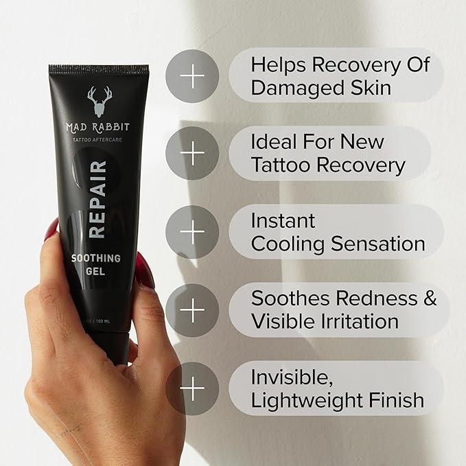 Tattoo Aftercare Bundle – Tattoo Soap & Soothing Gel – Fragrance-Free Foam Wash & Anti-Itch Moisturizer – Clean, Vegan, Unscented Tattoo Care for New Tattoos
