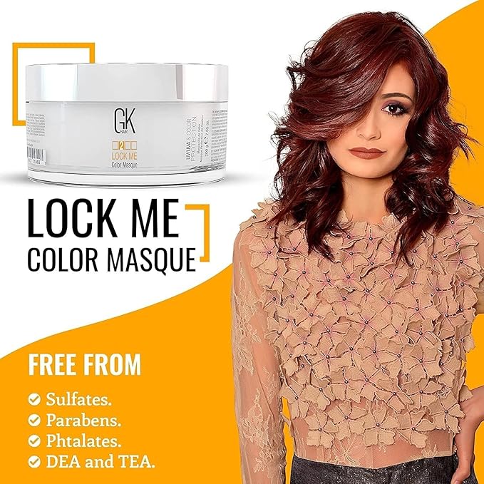GK HAIR Hair Masque (7.05 Fl Oz/200g) Global Keratin Lock Me Deep Conditioner Mask for Color Protection Against Dull, Damaged & Weak Hair, All Hair Types