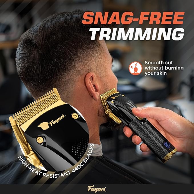 Fagaci Professional Thinning Shears & Hair Clippers for Barbers with Precise Cutting, Turbo Cordless Hair Clippers for Men Professional, Thinning Scissors, Hair Shears, Barber Scissors