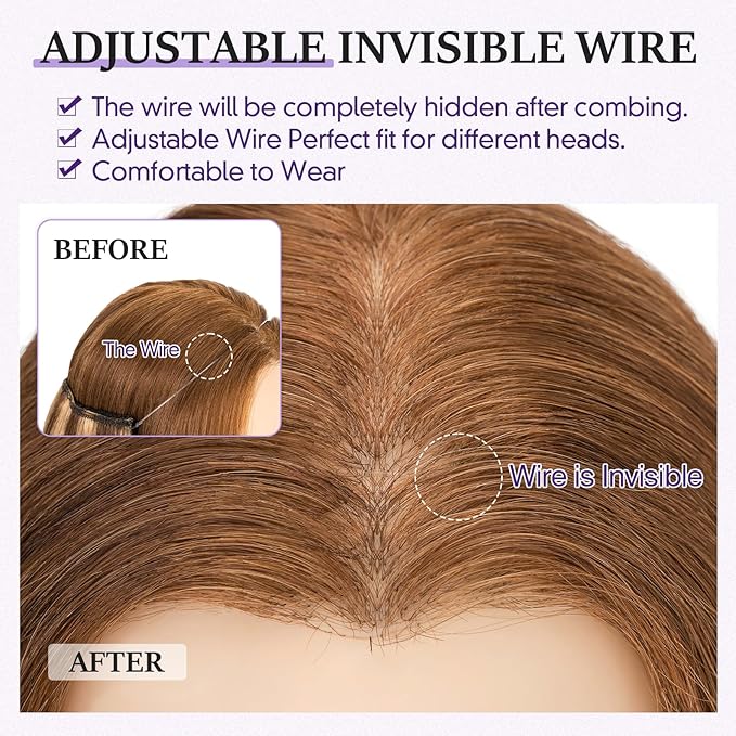Halo Hair Extensions Real Human Hair,Halo Hair Extension 100% Human Hair,Wire Hair Extensions,Thicker 4P27 Medium Brown Mixed Dark Blonde 16inch/80g