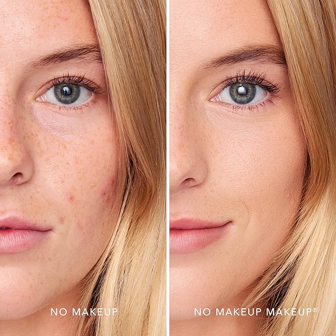 No Makeup Makeup Long-Lasting Lightweight Foundation & Brush Duo | Cruelty-Free, Fragrance-Free, Buildable, Transfer-Proof Makeup (Light)