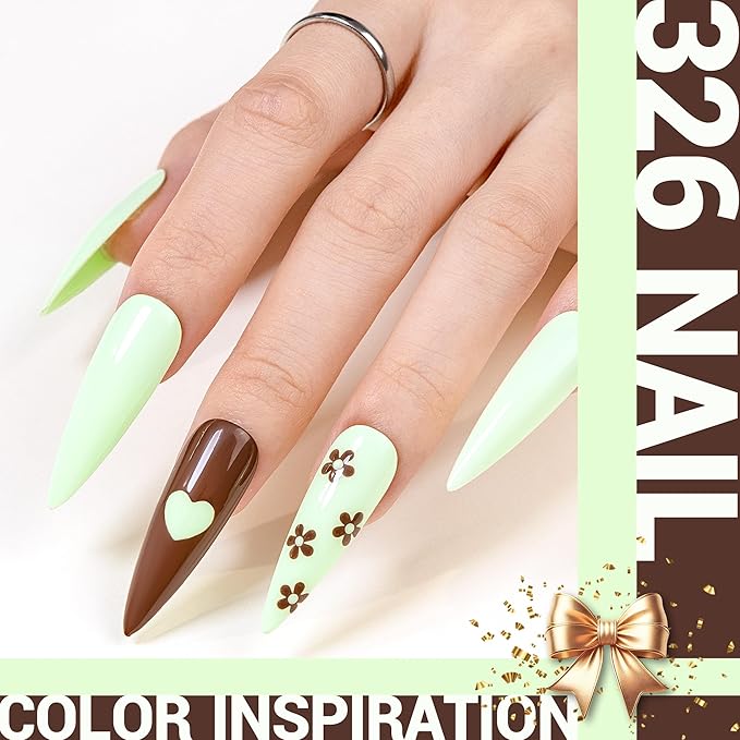 MelodySusie Thick Light Green Gel Nail Polish,0.5 Fl Oz Pastel Soak Off UV LED Funny Bunny Green Gel Polish Gift for Women Nail Art Manicure Salon DIY Nail Design Decoration at Home-326