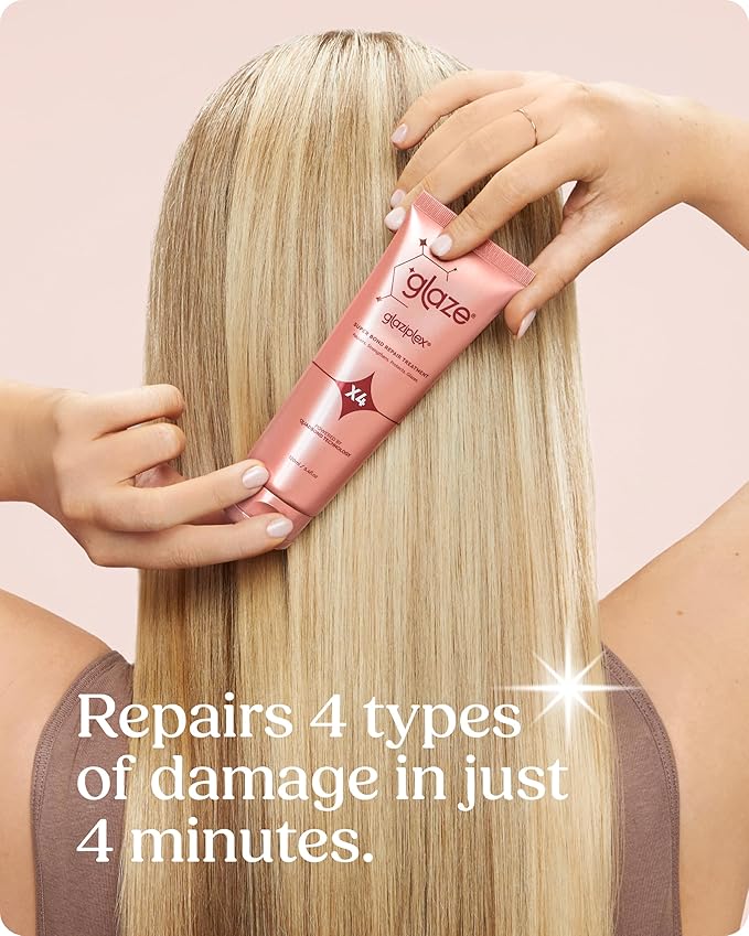 glaze Glaziplex Bond Repair Hair Treatment – 4-in-1 Bonding Formula – Deep Conditioning mask for Damaged Hair – Strengthens & Protects in Just 4 minutes - 4oz/120ml
