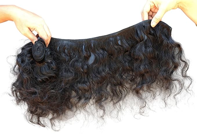 IDM Natural Raw Indian Hair Weft Bundles, Soft Curly, 100% Human Hair (10"12"14" Curly 3Bundles)