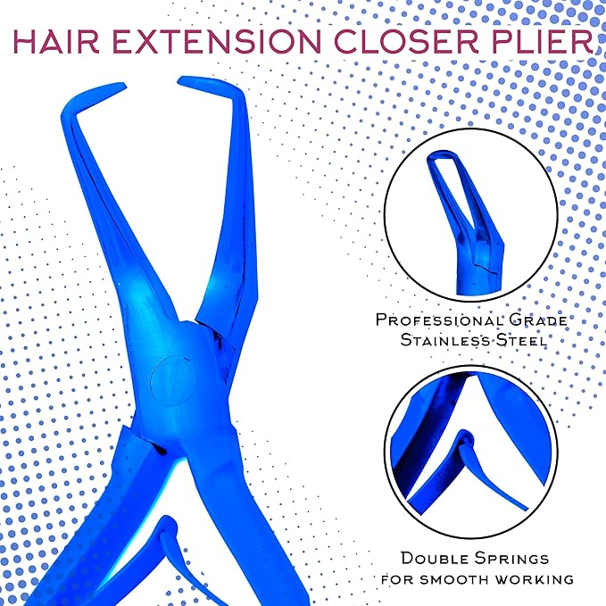 SIVOTE Professional Hair Extension Tools Kit Stainless Steel, Microlink & Itip Extensions Tool Kit, Blue