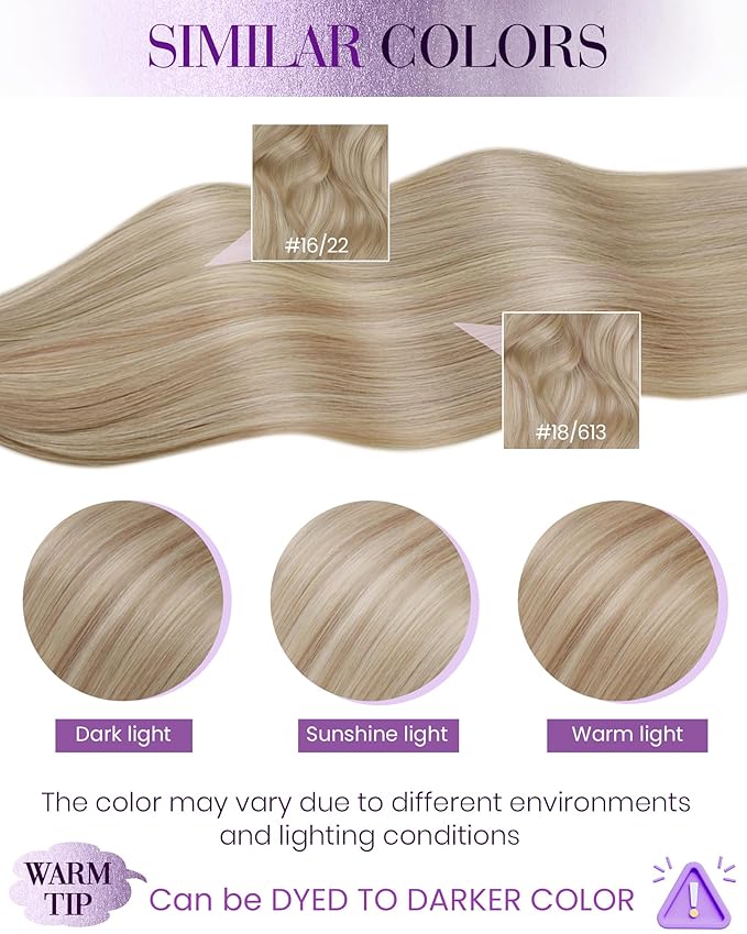 LaaVoo K Tip Hair Extensions Real Human Hair Blonde Utip Hair Extensions Ash Blonde Mixed With Bleach Blonde Ktip Human Hair Extensions 100g/100s 16 Inch
