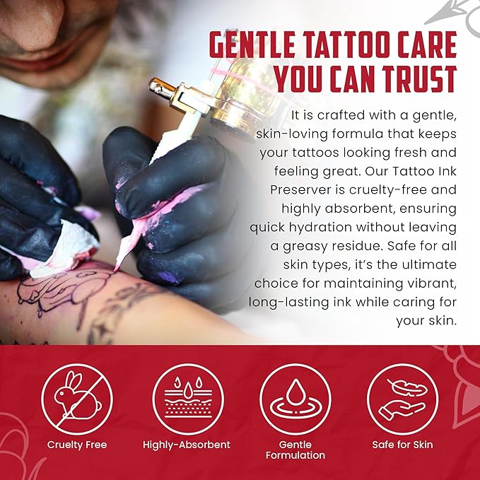 SOOTHE 'N WIPE Ink Preserver Tattoo Aftercare Lotion – Moisturizing Lotion for Tattoos - Moisturizer, Brightener & Color Enhancer for Shiny, Vibrant Color & Long-Lasting Ink