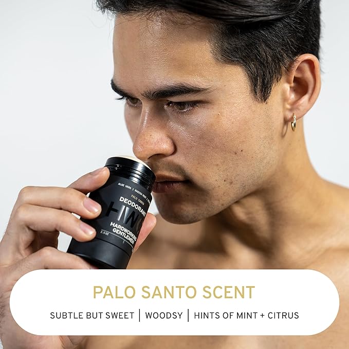 Hardworking Gentlemen - Mens Fresh Body Deodorant Stick - All Natural Organic Ingredients including Vitamin E and Aloe Leaf - Made in USA (Palo Santo 2 Pack)