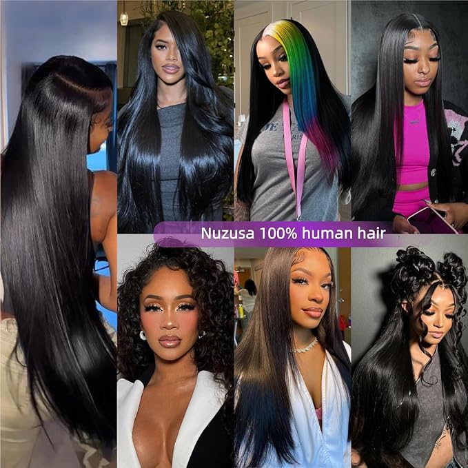 Clip in Hair Extensions Real Human Hair,100% Seamless Remy Human Hair Straight, 8pcs Per Set with Double Weft,1B Natural Black,24inch 120g/4.2oz