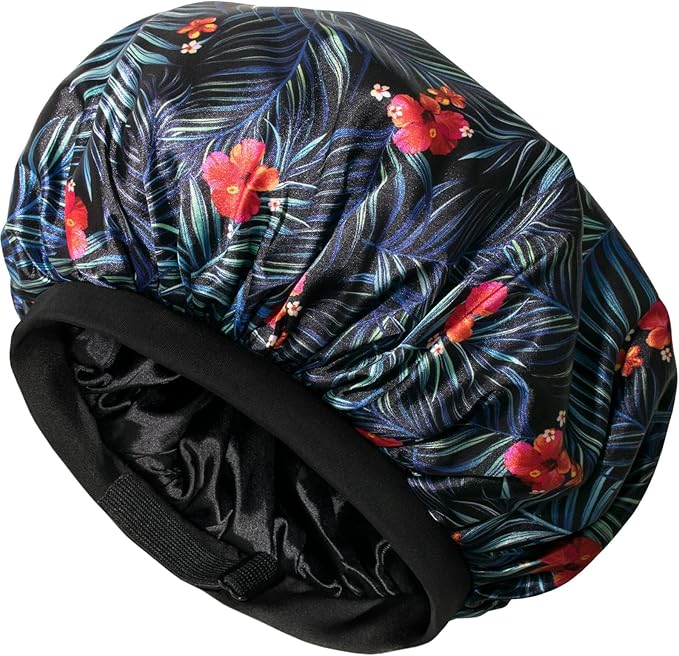 CAPLORD Double Sided Satin Bonnet for Sleeping - Adjustable Silk Sleep Cap for Women and Men