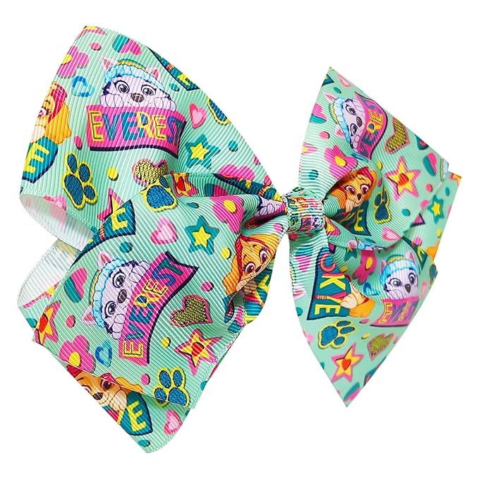 LUV HER Paw Patrol Single Hair Bow For Girls - One Large Printed Hair Bow Featuring your Favorite Paw Patrol Characters - Alligator Clip - Hair Bows for Daily Styling or Special Occasion, Ages 3+