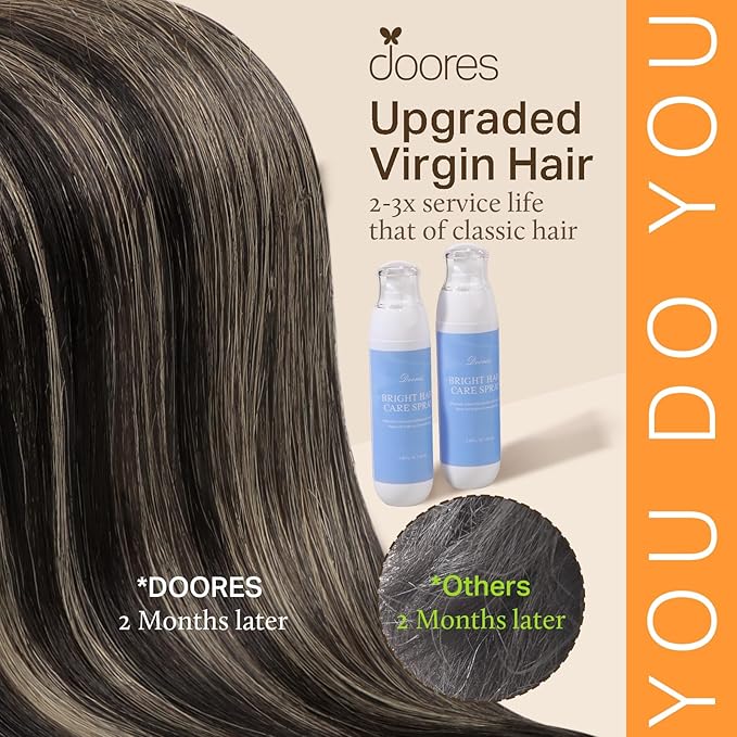 DOORES K Tip Hair Extensions, Natural Black to Light Blonde 24 Inch 50g/50s, U Tip Hair Extensions Human Hair