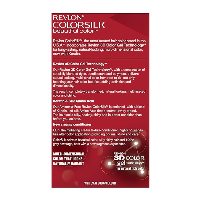 Revlon Permanent Hair Color, Permanent Hair Dye, Colorsilk with 100% Gray Coverage, Ammonia-Free, Keratin and Amino Acids, 11 Soft Black, 4.4 Oz (Pack of 1)