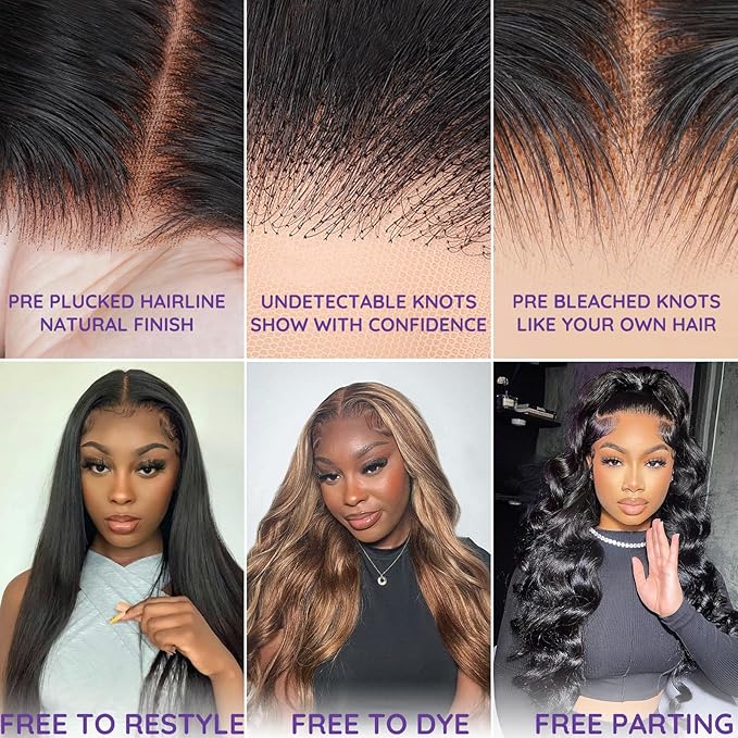 13x6 HD Lace Frontal Wig, Lace Front Human Hair Wig, 100% Human Hair 180 Density, HD Lace Frontal Wig, Pre-Plucked Glueless Wigs, 30inch
