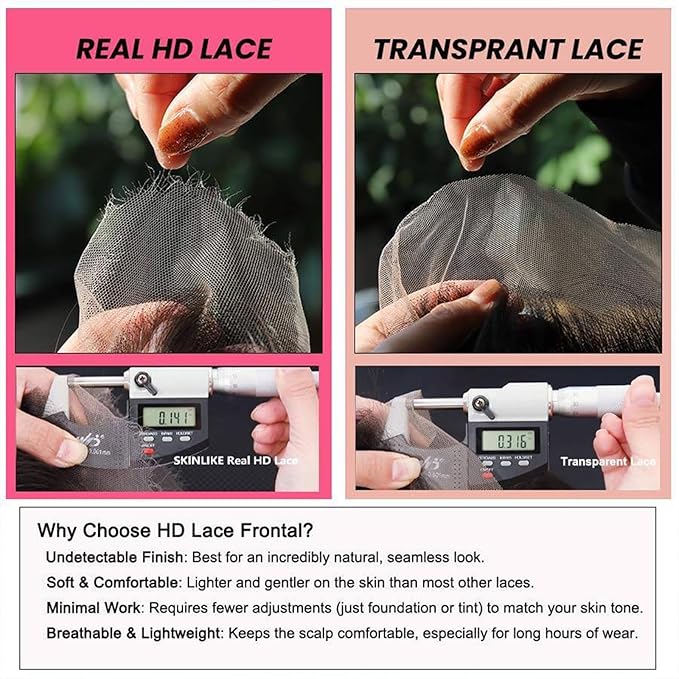 WOWANGEL 13x6 HD Lace Front Wigs Human Hair Body Wave Pre Plucked SKINLIKE 0.1mm Extremely Thin Real HD Lace Front Wigs 180% Density Glueless Human Hair Wigs for Women 28 Inch