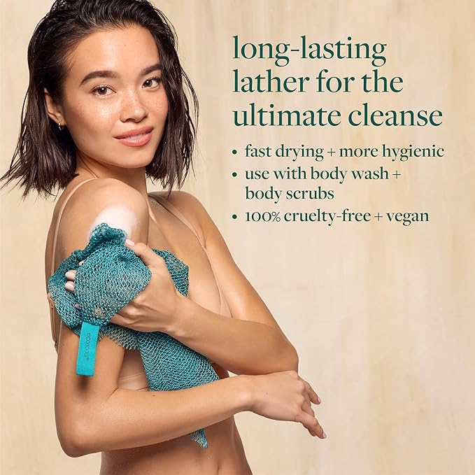 EcoTools Dry Body Brush for Circulation, Dead Skin Removal + Exfoliating Body Scrubber Bath Net, Inspired by The African Net Sponge, Self-Care Gifts
