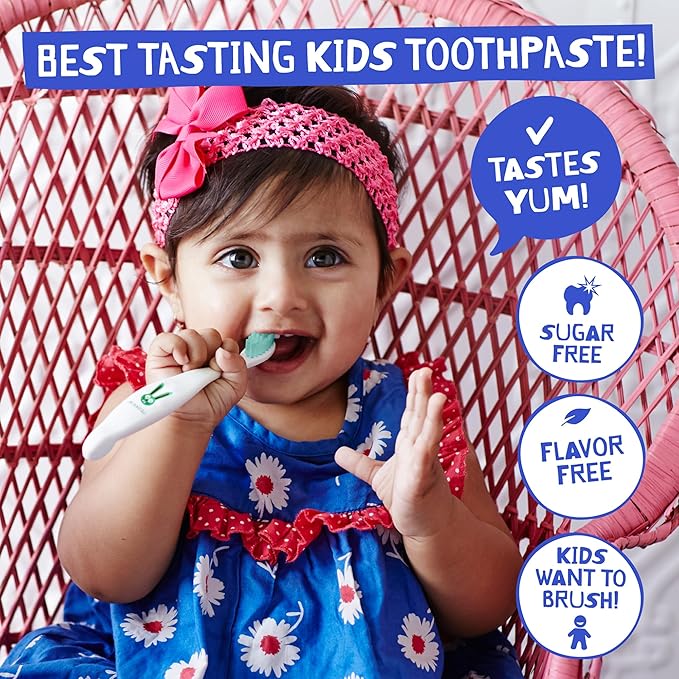 Jack N' Jill Natural Toothpaste for Kids - Fluoride Free Toothpaste, Safe to Swallow, 40% Xylitol, BPA Free - 1.76 oz (Variety Pack of 5)