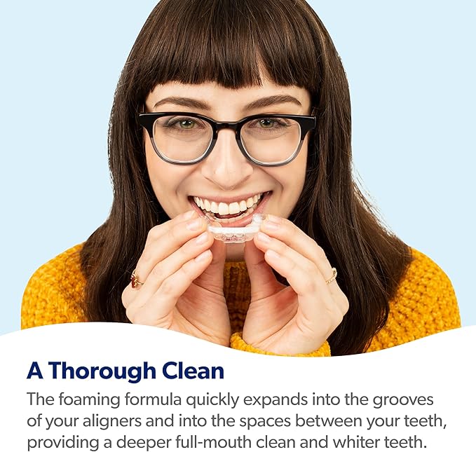 EverSmile AlignerFresh Extra Whitening Foam – Cleaner Compatible with All Clear Aligners and Retainers – Eliminates Bacteria, Whitens Teeth, Fights Bad Breath – 50ml (1 Pack)