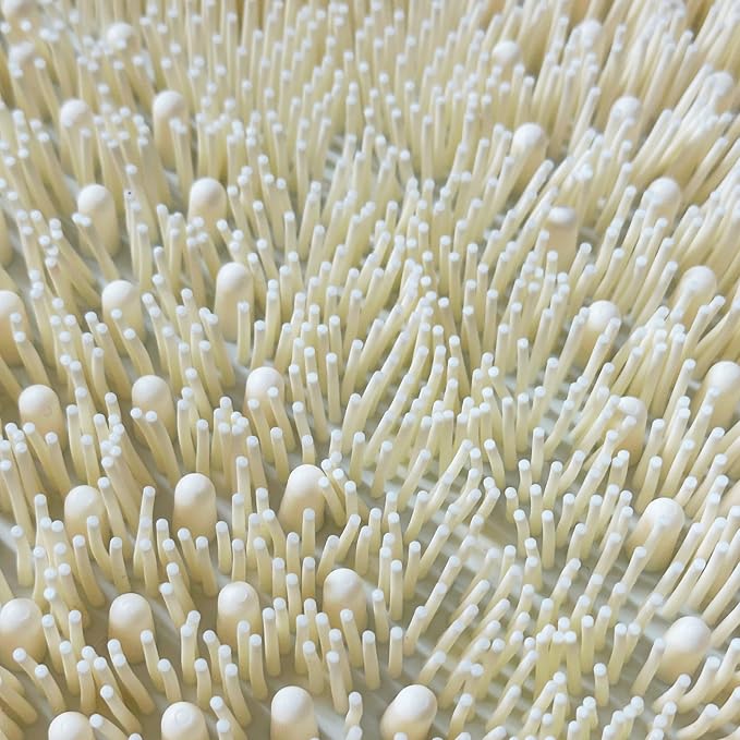 Foot Scrubber Mat with Suction Cups - Silicone Body Scrubber for Back or Feet, Ivory Shower Mat for Ground or Wall, Valentines Day Gifts for Men or Women, 11 x 11 inches (Ivory)