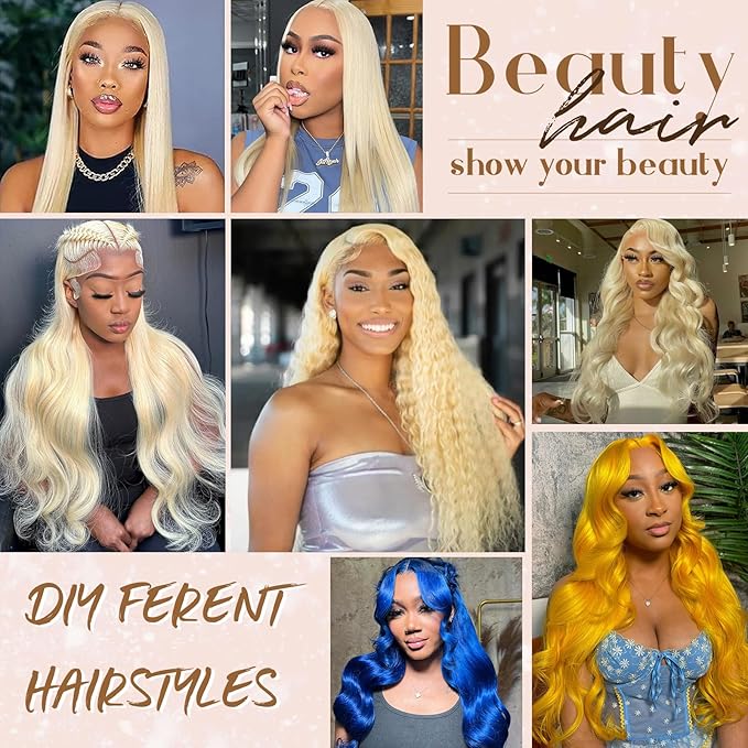 613 Blonde Bundles Human Hair 18 20 22 24Inch Straight 613 Bundle 4 Bundles 16A Grade Brazilian Virgin Human Hair Bundle Weave Hair Extensions For Women