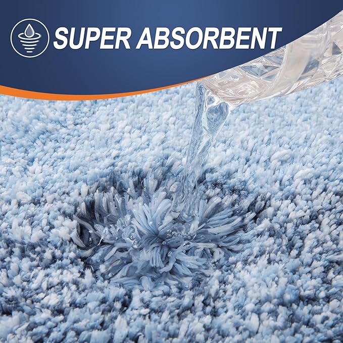 OLANLY Bathroom Runner Rugs 44x24, Extra Soft Absorbent Microfiber Bath Rugs, Rubber Backing, Quick Dry, Machine Washable Bath Mats for Bathroom Floor, Tub and Shower, Home Decor Accessories, Blue