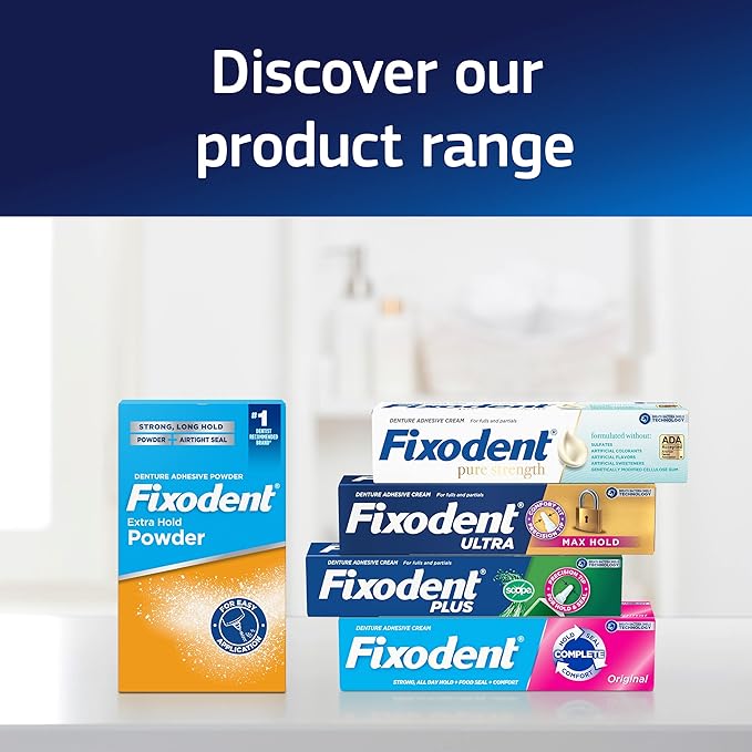 Fixodent Ultra Max Hold Denture Adhesive, 2.2 Ounce (Pack of 2)