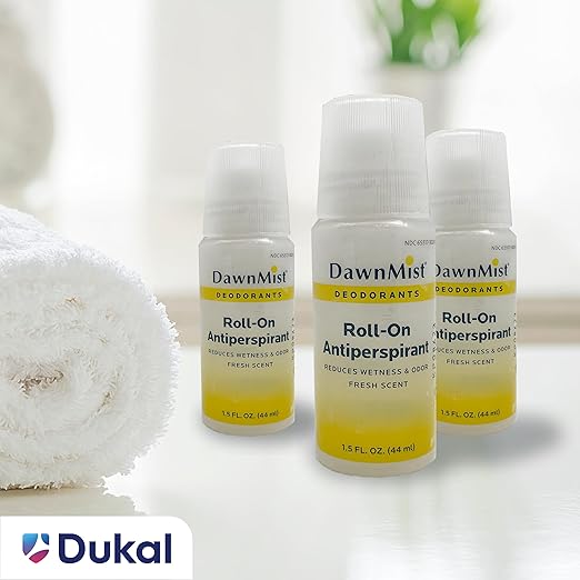 DawnMist Antiperspirant Deodorant Roll-On, 1.5 oz Clear Bottle – Fresh Scent, Long-Lasting Protection (Pack of 96)