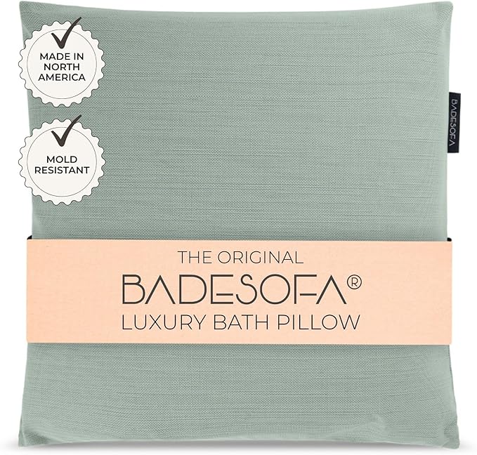 BADESOFA® Luxury Bath Pillow M - Lusciously Soft & Comfortable Tub Pillow for Bathtub - Washable & Quick-Drying Bath Back Pillow - Non-Slip Full Body Tub Pillow - Luxury Spa Cushion in Green