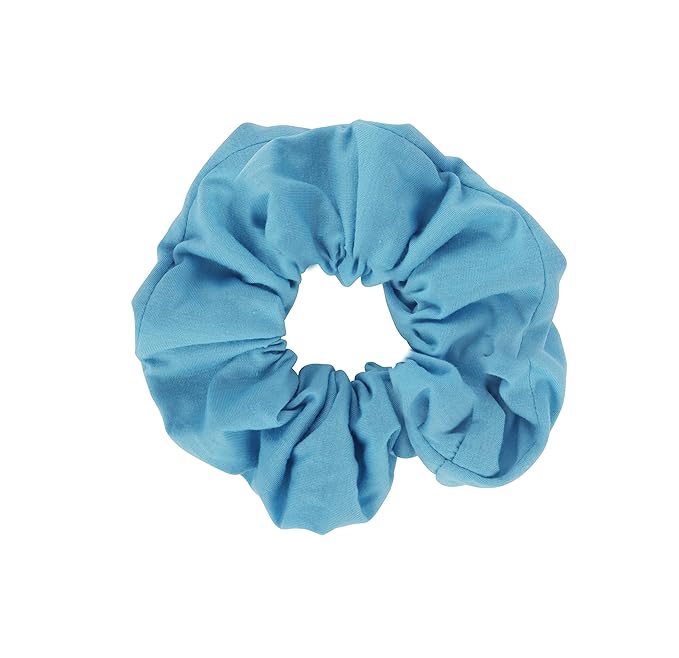 Jumbo Cotton Scrunchie Hair Tie - Light Blue