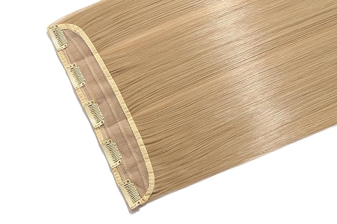 S-noilite Elegant 30"(76cm) Longest Straight Dark Blonde Mix Bleach Blonde 3/4 Full Head One Piece 5 Clips Clip in Hair Extensions