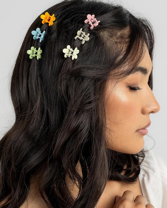 Mini Flower Hair Clips 100Pcs, Small Hair Clips Mini Claw Clips Cute Jaw Clips Hair Pins Hair Barrettes Hair Accessories for Women Girls Kids Teens