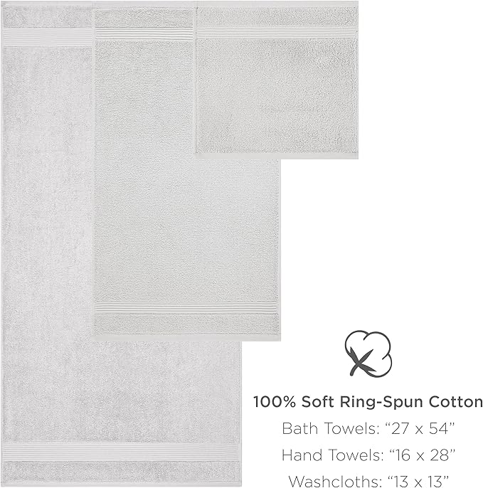 Arkwright Bathroom Hand Towels Set of 6 - Super Soft 100% Cotton, 600 GSM Quick Dry & Absorbent, Luxury Bath Essentials for Hotels, Spa, Hosts, and Vacation Rentals, Misty Blue