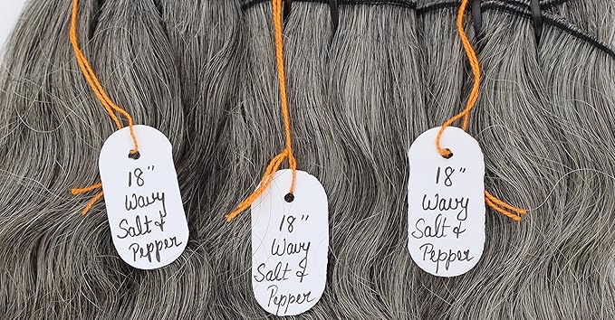 18' Wavy Salt & Pepper/Natural Gray 3 bundles. 100% Natural Indian Virgin Raw Hair Extensions. Unprocessed, Chemical-Free
