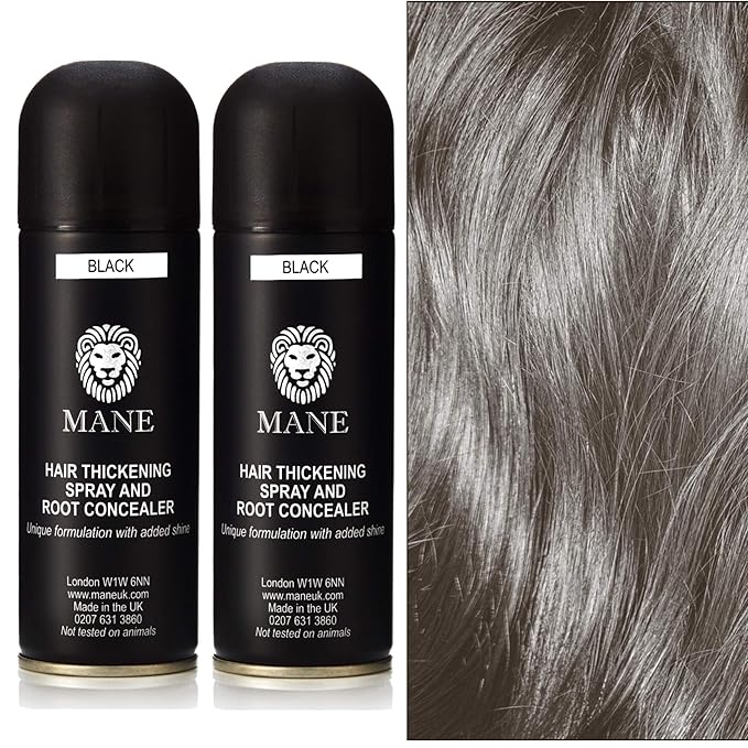 Mane Hair Thickening Spray Duo Pack 6.76 fl oz (Black)