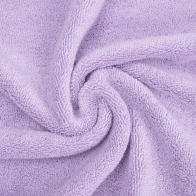 American Soft Linen Salem Washcloth Sets, 4 Piece Luxury 600 GSM 100% Cotton Washcloths for Bathroom, 13x13 inches Washrags Premium Quality Hand Face Towels, Lilac