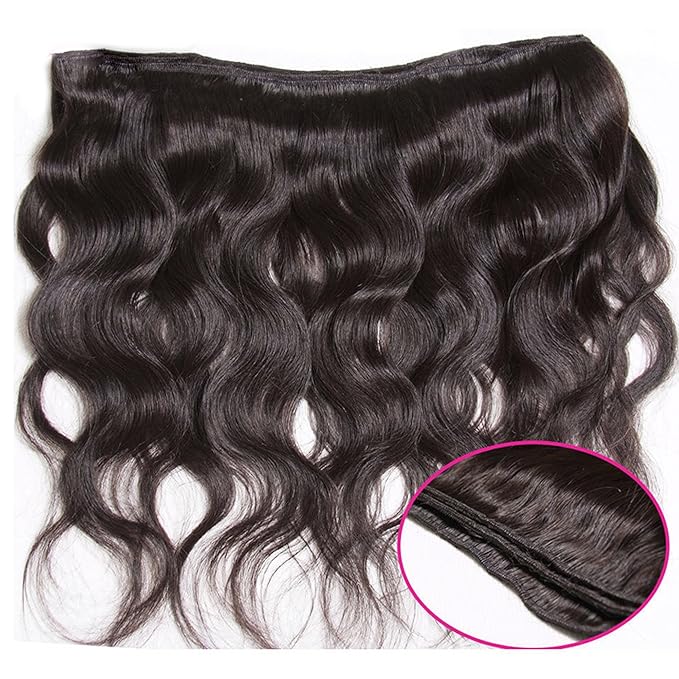 Unice Hair 22 20 18 inches Brazilian Body Wave Virgin Hair 3 Bundles, 100% Unprocessed Brazilian Wavy Human Hair Weave Extensions, Natural Black Color for African Americans Women 300g